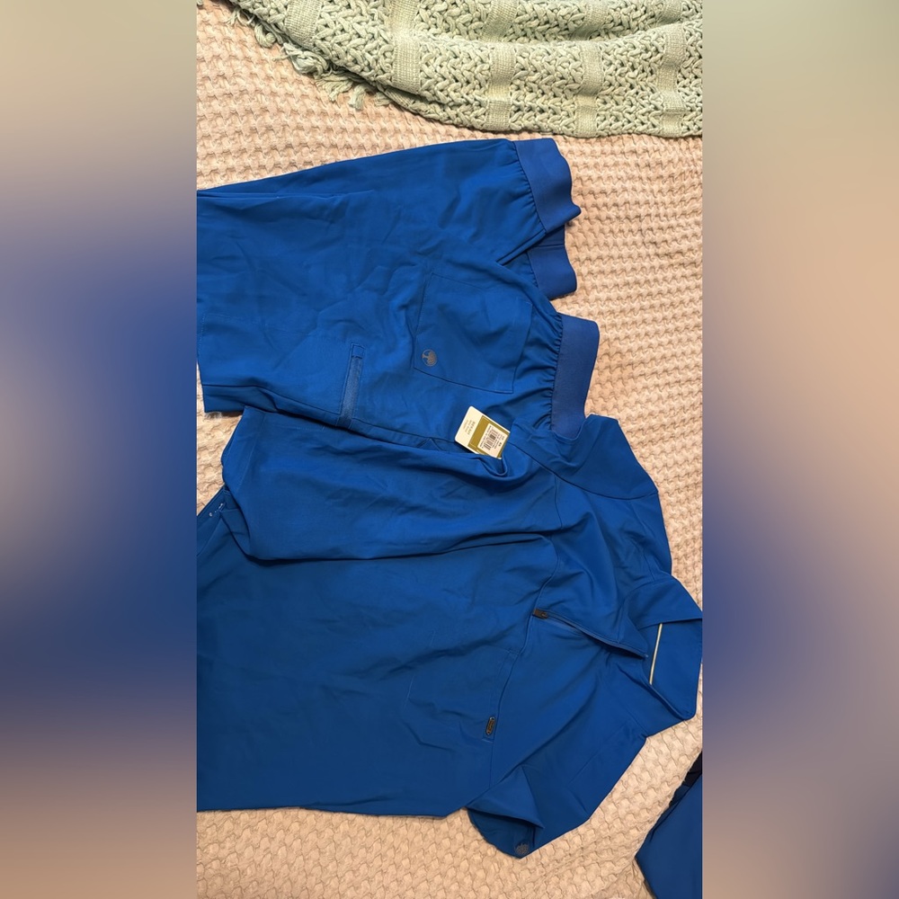 Healing Hands blue scrub set